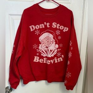 Red Santa Graphic Sweatshirt